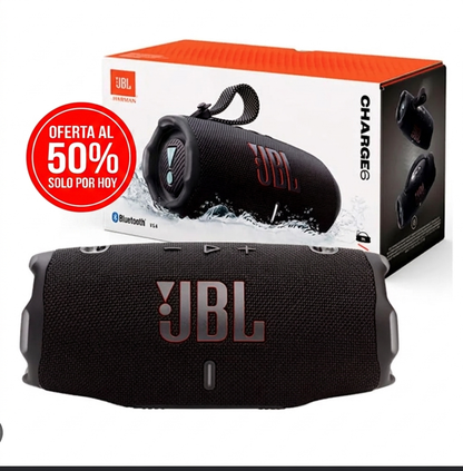 🔊 JBL CHARGE 6 ORIGINAL Sonido potente, batería de hasta 28 horas y resistencia al agua IP67