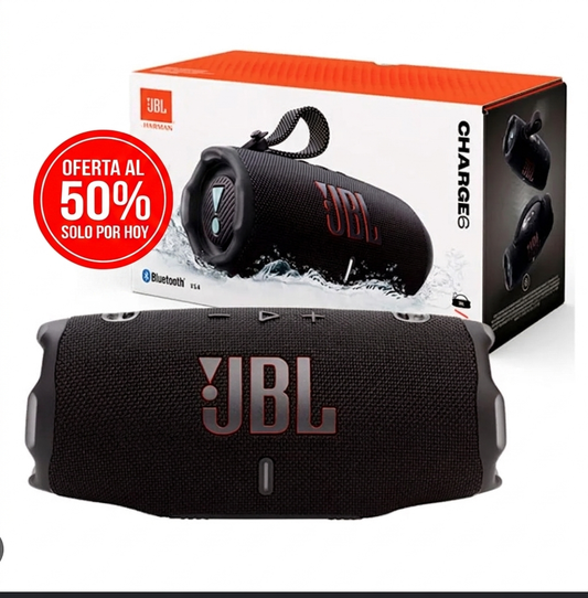 🔊 JBL CHARGE 6 ORIGINAL Sonido potente, batería de hasta 28 horas y resistencia al agua IP67